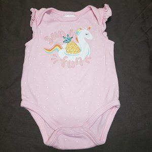 Bodysuit Sun and Fun Glittery Polka Dot Ruffle Sleeve Pool Floaty Size 6-9M